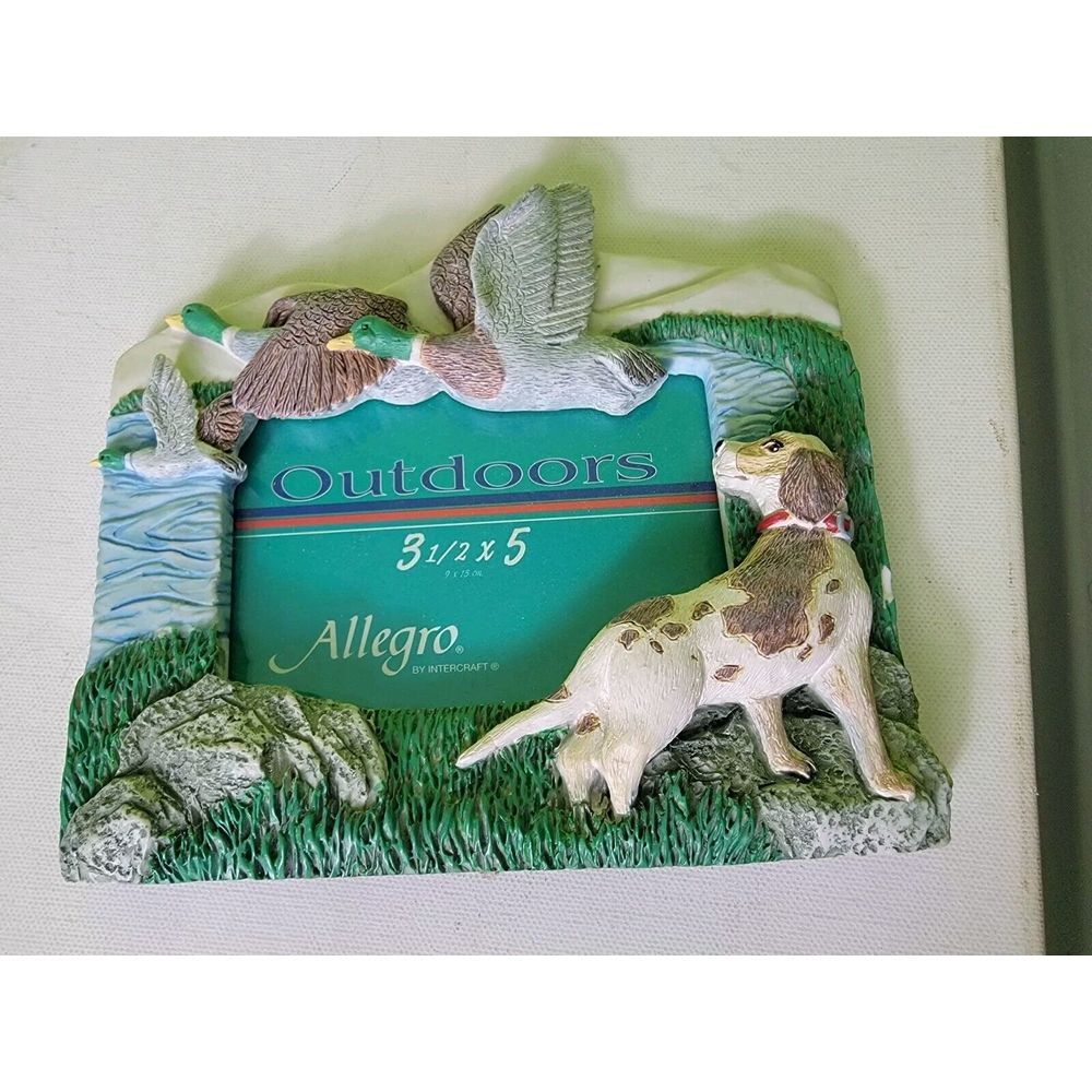 Resin Photo Frame Outdoors Allegro Picture Hunting Ducks Mallard Dog
